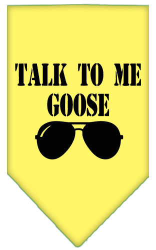 Talk to me Goose Screen Print Pet Bandana Yellow Large
